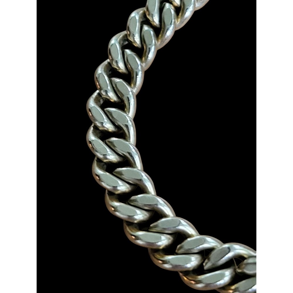 Antique 12K Gold Filled Heart Lock Chain Link Bracelet 7" 13.6 grams - Picture 9 of 11